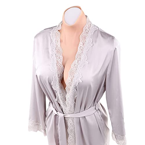 PHASFBJ Hochgeschlossene Silikon Brust Half Body Forms Brustpanzer C-F Körbchen Brustverkleidung Gefälschte Mutter Gefälschte Brust Gefälschte Brust Gefälschte Brust aus flüssigem Silikon,Braun,E~2600 Cover