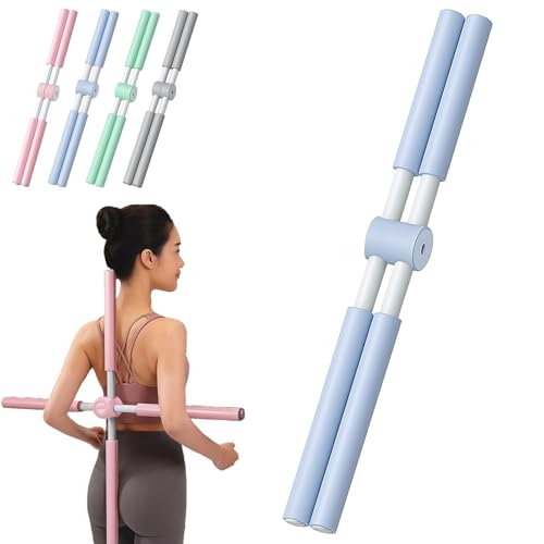 Yoga Stange Haltungskorrektur, Anti-Buckel Yoga Pilates Stick für Rücken & Nacken, Haltungstrainer Gymnastikstab mit Edelstahlkern & Schaumstoff für Erwachsene & Kinder (Blau) Yoga Stange Haltungskorrektur, Anti-Buckel Yoga Pilates Stick für Rücken & Nacken, Haltungstrainer Gymnastikstab mit Edelstahlkern & Schaumstoff für Erwachsene & Kinder (Blau)