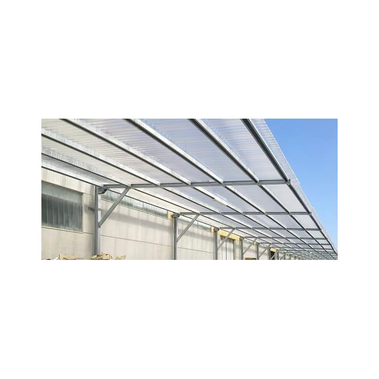 Lastra corrugata 177/51 policarbonato alveolare trasparente spessore 6 mm 200x92 cm