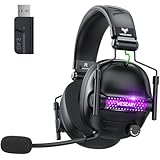 WESEARY Wireless Gaming Headset with Mic, Gaming Headphones for PS5, PS4, PC, Switch & Mac, Bluetooth 5.4 & 2.4GHz Wireless Headset, 3D Surround Sound, 50mm Drivers, 50Hr Battery Life, LED Lighting