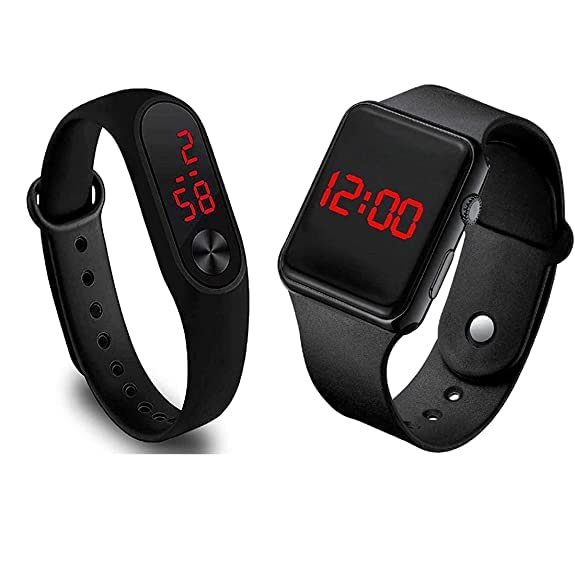 Ebrave New Kids Digital Date and Time Black Dial LED Watch for Stylish Kids Unisex Birthday Gift Digital Watch for Boys & Girls | Pack of 2 (B09Y19W5L2) Amazon Price History, Amazon Price Tracker