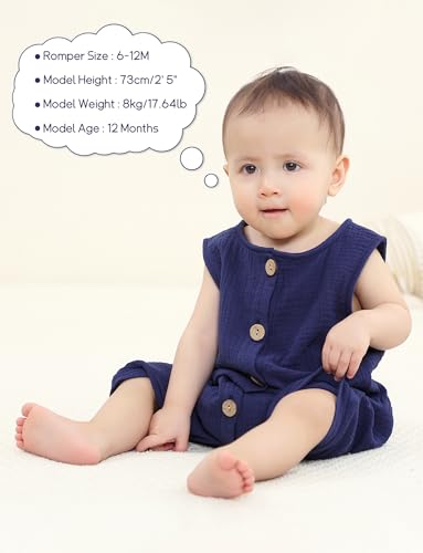 Happy Cherry Baby Unisex Sleeveless Bodysuit Infant Boys Girls Summer Romper Toddler Cotton Outfits Jumpsuit 0-24 Months3