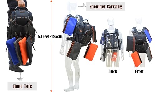 Image of WELKINLAND Tool Backpack and 4pcs Tool Pouch Bundle-Efficient and Stylish Storage