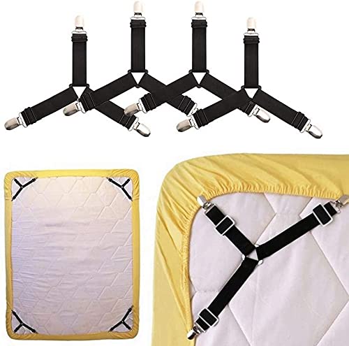 Pièces Réglable élastiques Drap de Lit Attaches Triangle, Attache Drap Housse Triangle Attache, pour Draps de Lit, Matelas, Coussin de Canapé et Fauteuil Sièges Coussin Cover