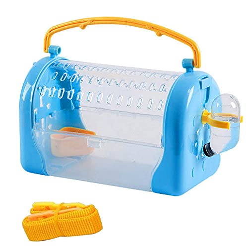 Transporteur Voyage Hamster Portable En Plastique Cage Hamster Respirant Transparent Hamster Porteur Confortable Poignée De Vie Durable Hamster Habitat Maison Pour Jouer Sortant Bleu
