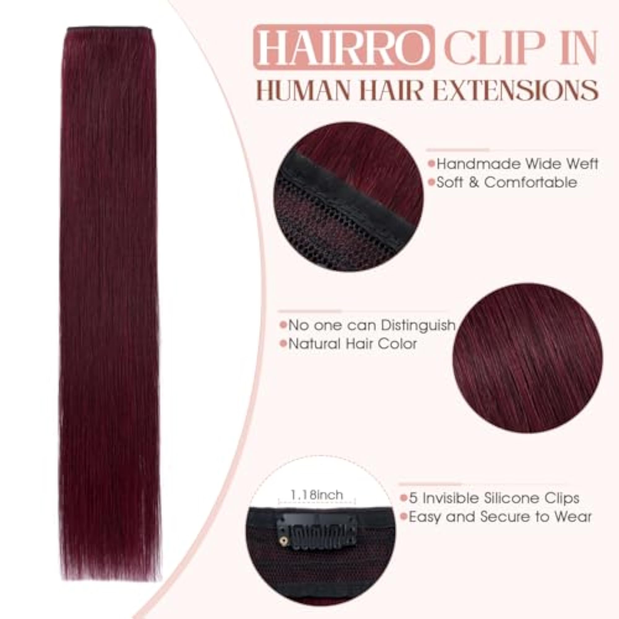 Women's 100% Real Hair Clip-in Extensions, Long Straight Gift