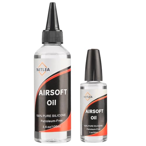 NetLea 4.4 oz Airsoft Oil lubricating with Needle Oiler Pure Silicone...
