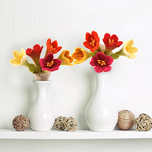 Glaciart One Felt Lily Flowers Artificial Bouquet - 5 pcs, Pink, Red, White, Orange, Purple, 8 inches - Image 4