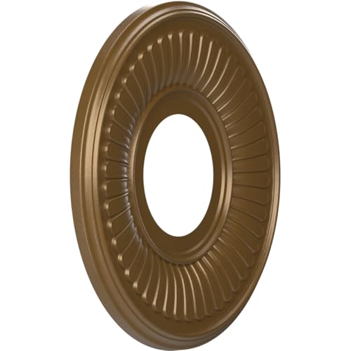Image of Ekena Millwork CMP10BECCB Berkshire Thermoformed PVC Ceiling Medallion (Fits Canopies up to 4 1 /2 inch), 10 inchOD x 3 1 /2 inchID x 3 /4 inchP, Metallic Champagne Bronze