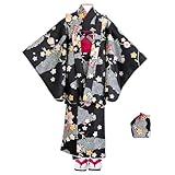 [KYOETSU] [キョウエツ] 着物セット CCM AB ガールズ 7点セット(着物、羽織、襦袢、帯、巾着、足袋、草履) フルセット 子供 女の子 着物 お正月 雛祭り キッズ ジュニア (05-Bb, 130)