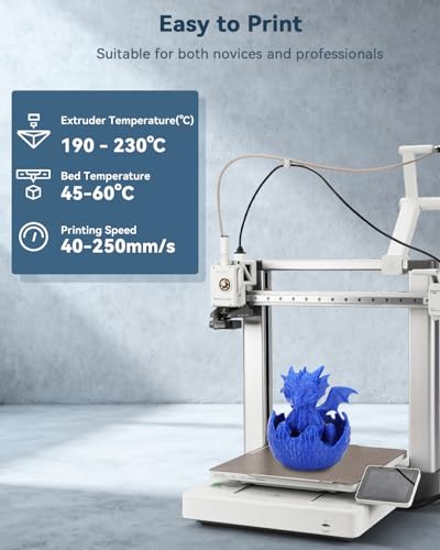 Image of 3DHoJor PLA Filament 1.75mm,3D Printer Filament,1kg Cardboard Spool (2.2lbs),Dimensional Accuracy + /- 0.03 mm,Vacuum Packaging,Odor Free, Clog Free,Fit Most 3D FDM Printer,Blue