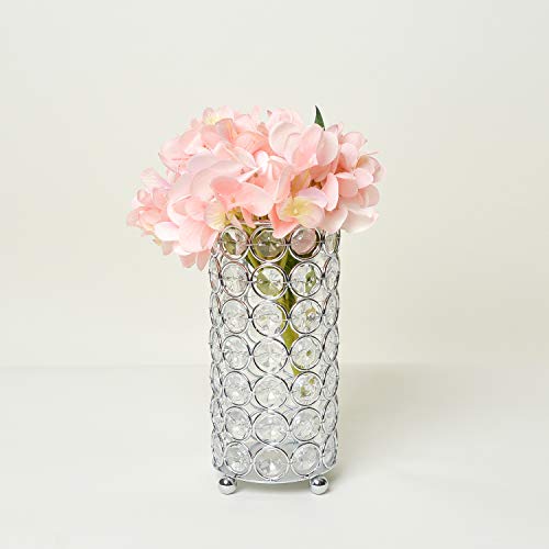 Elegant Designs HG1002-CHR Elipse Crystal Decorative Flower Vase, Candle Holder, Wedding Centerpiece, 6.75 Inch, Chrome - Image 4