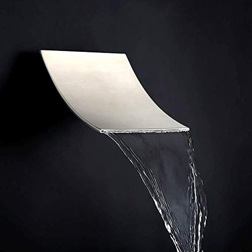 Robinet de baignoire cascade mural en nickel brossé style luxe - 3