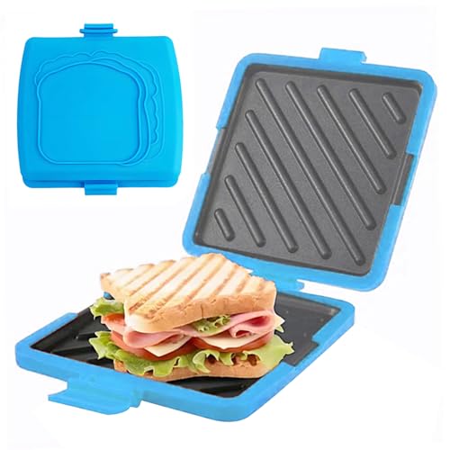 Smeleyou Microondas Toastie Sandwich Silicone Silicone Toastie Maker Para El Hogar, Sin Electricidad Inalámbrica Azul