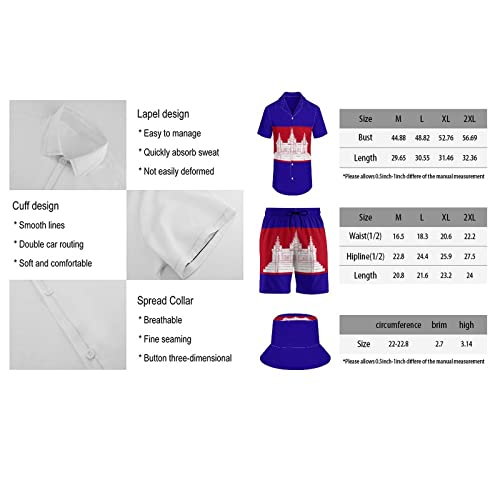 Adugen Origei Summer Combo Men's Two Piece Matching Sets Jamaica Fisherman's Hat Beach Suit Button-Up Shirt Hawaiian Shirt3