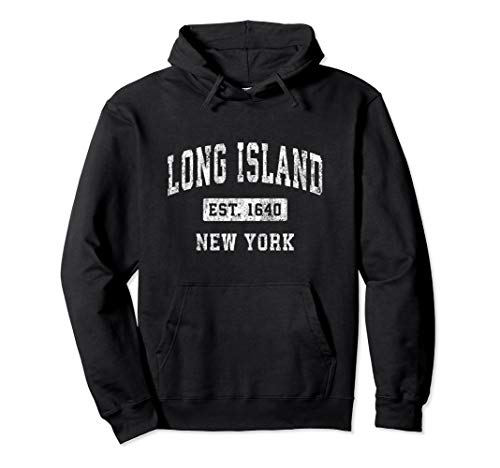 Long Island New York NY Vintage Established Sports Design Pullover Hoodie
