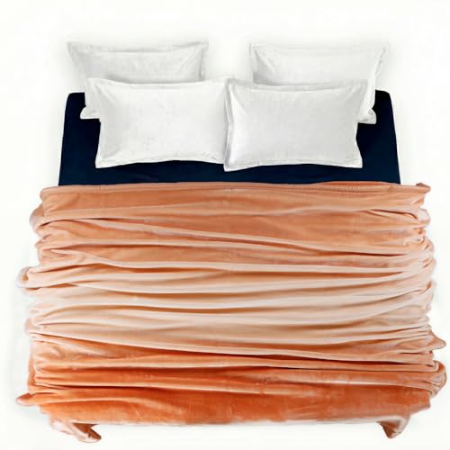 Image of ABRAZO Reversible Mink Blanket for Winter & AC | Double Bed 220x240 cm Soft & Warm Blanket /Dohar /Quilt /Comforter | All Season Use | (Tangerine)