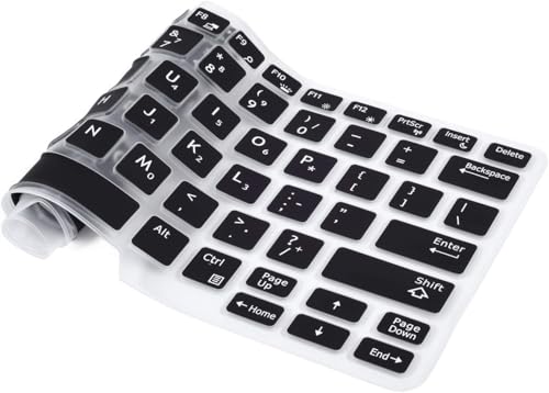 Image of OJOS Keyboard Cover for Dell Latitude 5480 5490 5491 7490 14 inch Laptop, Dell 3340 E3340 E5490 E5491 E5450 E5470 E7450 E7470 7480 E7480 Keyboard Protective Skin with Point, Black