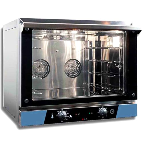 MBH - Horno convección eléctrico GN1/1 y 48X34. En acero Inox con puerta de doble cristal, luz interior, con 4 bandejas en dotación (M.Plus)
