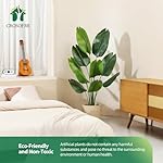 CROSOFMI Künstliche Paradiesvogel Pflanze 150cm künstliche Tropische Palme mit 10 Blättern perfekte künstliche Pflanzen im Topf für drinnen und draußen Haus Büro Garten Moderne Dekoration（1 Pack） – Bild 4