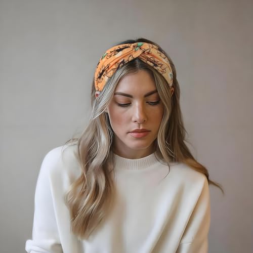 Image of DRESHOW 4 Pack Turban Headbands for Women Wide Vintage Head Wraps Knotted Cute Hair Band Accessories