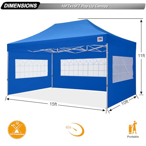 Image of ABCCANOPY Pop up Canopy Tent with Elegant Church Window 10X15,Royal Blue
