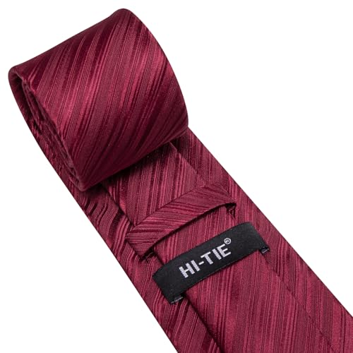 Image of Hi-Tie Men's Tie Sets Silk Paisley Striped Necktie Pocket Square Cuff-links Sets Wedding Business Holiday