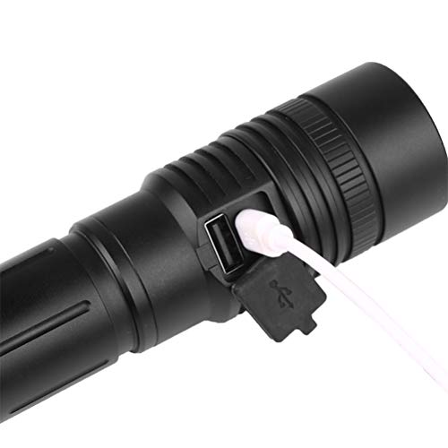 Mobestech Lanterna de liga de alumínio Lanterna portátil Luz rígida Tocha de recarga USB Luz de emer