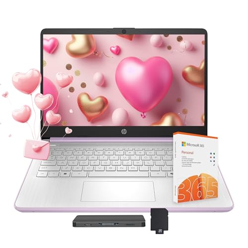 Image of HP Flagship 14 inch Laptop with AI Copilot for Student, 13th Gen Intel 4-Core, 4GB DDR4, 256GB Storage(128GB UFS+128GB Docking Station), Intel Graphics, Webcam, 1 Year Office 365, WiFi 6, Win 11 S, Purple