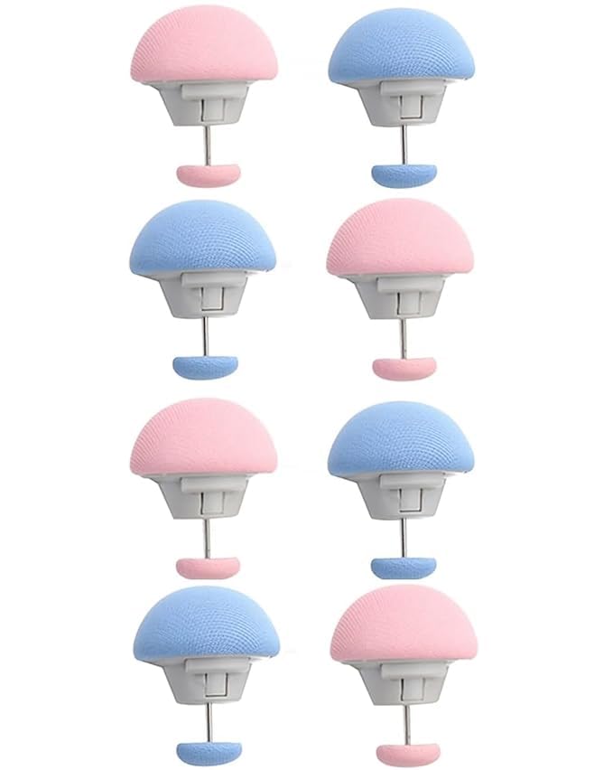 Mushroom Shape Duvet Clips, Non-Slip Cover Fixator, Comforter Quilt Holder with One-Key Unlock for Blanket Bed Sheet Curtain Socks Mattress Covers (Multicolor) (Pack of 8)-image-14