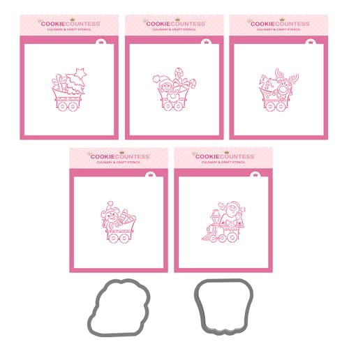 Christmas Train PYO Cookie Stencil Set with Cutters