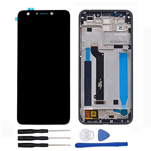 soliocial Assembly Screen Replacement for ASUS ZenFone 5 Lite 2018/ Zenfone 5Q ZC600KL X017DA S630 LCD Display Touch Screen Digitizer + Frame Black