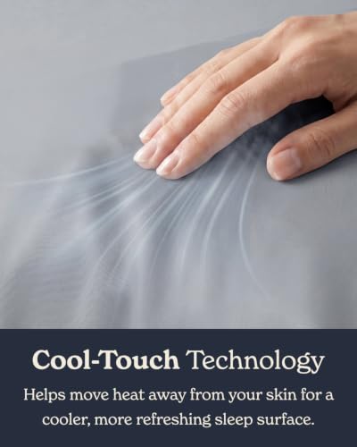 Image of Beckham Hotel Collection Cooling Pillowcases for Hot Sleepers, Standard /Queen Size Set of 2, Cool Touch Pillow Cases, Envelope Closure, Silky Soft, Breathable, Light Gray