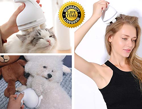 Cat Massager, Scalp Massager, USB Charging 3D Head Cat Omnidirectional Automatic Rotate Massager