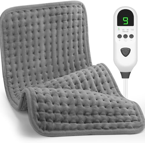 Heating Pad for Back Pain Relief, Heating Pads for Period Cramps with 9 Heat Settings, Auto Shut Off, Machine Washable, Electric Heating Pad for Neck/Shoulder/Muscle Pain, Gifts for Mom,12"x24"