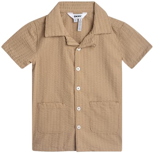 Image of DKNY Toddler Boys Short Set - 2 Piece Cabana Short Sleeve Button Down Shirt and Matching Toddler Shorts for Boys