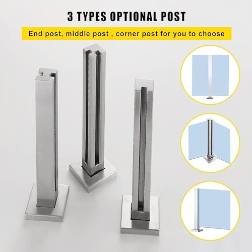 Abrazadera de soporte de barandilla de cubierta y columna de vidrio vertical 5