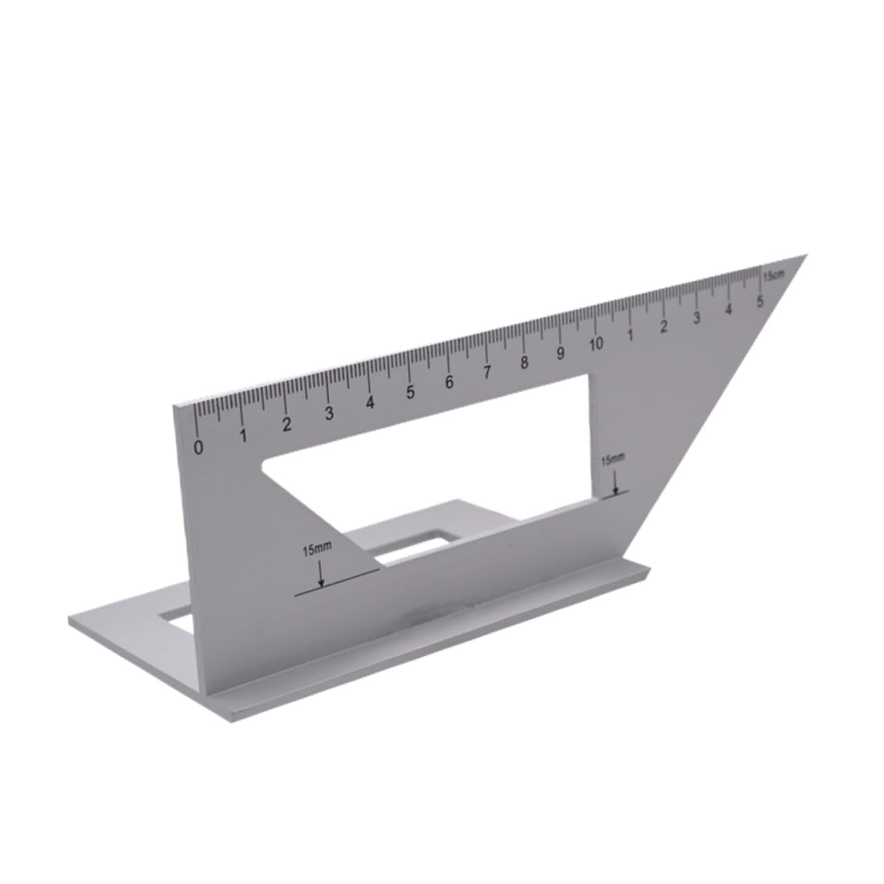 SHINEOFI 3 Piezas Regla de ángulo de aleación de aluminio derecho Multifunción nivel regla de precisión corte de carpintería de aluminio de medición en t vertical Plata