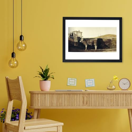 Andrew Wyeth Young Bull tableau encadré grand format pour décorer une chambre épurée