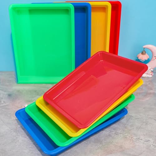 Paquete de 5 bandejas reutilizables, bandejas de juego multicolor antideslizantes, bandejas de actividades de arte para la escuela, el hogar, artes y manualidades, proyectos de bricolaje, pintura