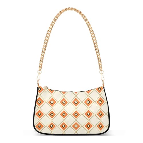 Sac à bandoulière orange de style moderne du milieu du siècle pour femme en taille unique