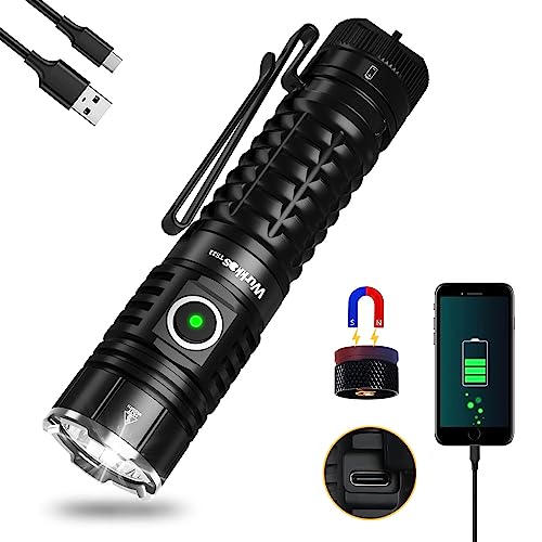 Image of Wurkkos TS22 Super Bright Flashlight,4500 High Lumens Rechargeable LED Flashlight,Thoughtful Static Lock&Reverse Charging Function,IP68 Waterproof, Magnetic Design for Repairing Camping Dog Walking