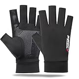 Mealah Summer Cycling Gloves for Men-Women Non-Slip Ice Silk UPF 50+ Sun Protection Gloves Breathable Half Finger Fingerless Gloves