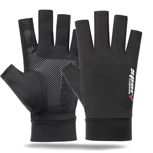 Mealah Summer Cycling Gloves for Men-Women Non-Slip Ice Silk UPF 50+ Sun Protection Gloves Breathable Half Finger Fingerless Gloves