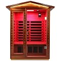 Red Cedar 2 Person Outdoor Sauna, Ultra Low Emf Far Infrared Sauna with Red Light Therapy, 1850w/120v Home Sauna, 8 Carbon Heating Panels, Chromotherapy Light, Bluetooth Speaker, LCD Control Panel