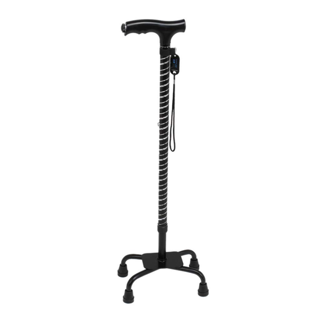 Bastón Inteligente con Luz Led, Muletas De Aluminio Muletas De Un Solo Pie para Ancianos Bastón Cuadrangular para Ancianos Telesanti-Slip Hand Battle, Muletas