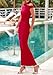 PRETTYGARDEN Maxi Skirt Sets Women 2 Piece Outfits Summer 2025 Spring One Shoulder Sleeveless Ruched Bodycon Long Skirts (Red,Medium)