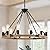 brfaixla 12-Light 31.5'' Wooden Wagon Wheel Chandelier Natural Farmhouse, Rustic Black Metal Ceiling Pendant Chandelier Vintage Wood Chandeliers Round for Living Dining Room Entryway Foyer