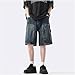 QJK Streetwear Baggy Summer Jorts Y2K Shorts Vintage Acid Wash Jean Shorts Fashion Jorts (Vintage Dark Denim,M,Medium)