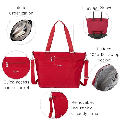 Image of Baggallini Avenue Tote - 12x18 Laptop Tote Bag for Women - Lightweight Work Travel Carry On Bag